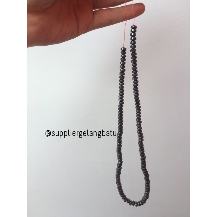 spacer bahan brustin hematite badar besi 6mm bulat cincin untuk gelang kalung blustin non magnetic