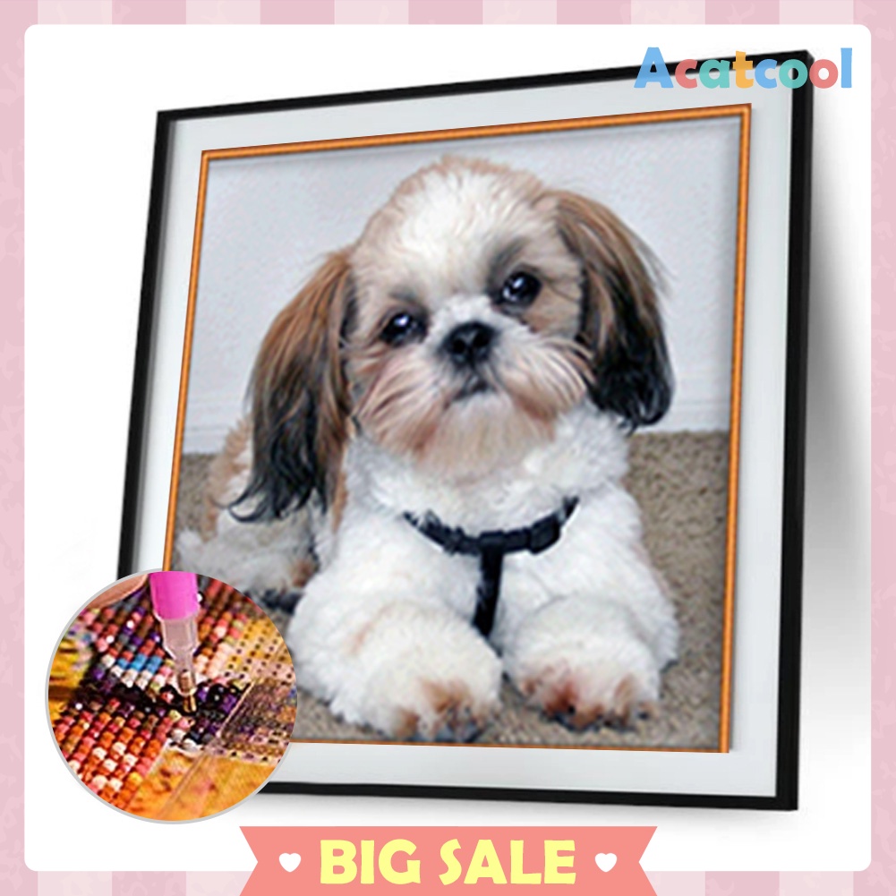 5D DIY Diamond Painting Dog Cross Stitch Embroidery Wall Art Needlework Kit