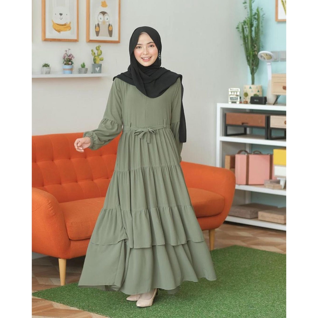 [R.A] Belani Maxi Gamis Polos Remaja Dress Muslim Wanita Terlaris-Mint