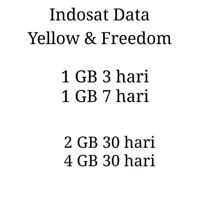 Paket Data Indosat Yellow & Freedom