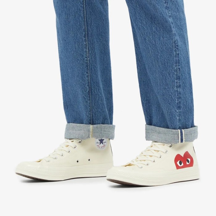 Converse x CDG Play high White 100% Authentic