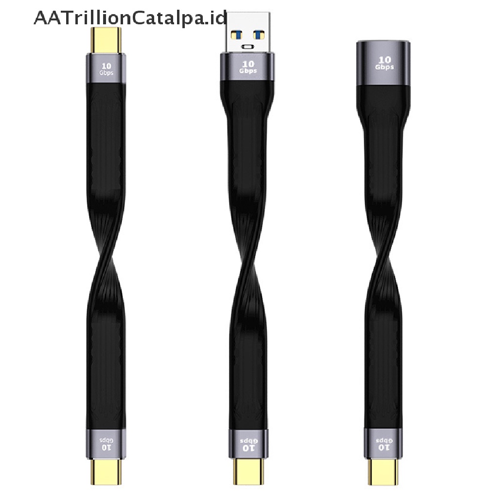 Aatrillioncatalpa Kabel Charger USB 4.0 Fast Charging PD 100W 5A Kepala Ganda Tipe C Ke Tipe C 40GB