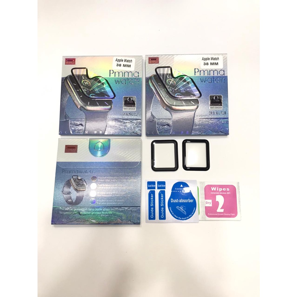 Anti Gores PMMA PET Apple Watch 38mm | 40mm | 42mm | 44mm Polymer Iwatch Nano - Hitam