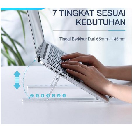 ITSTORE Laptop Stand Holder Portable Alumunium Multifungsi Anti Slip Untuk Laptop/Notebook Free Pouch Kantong