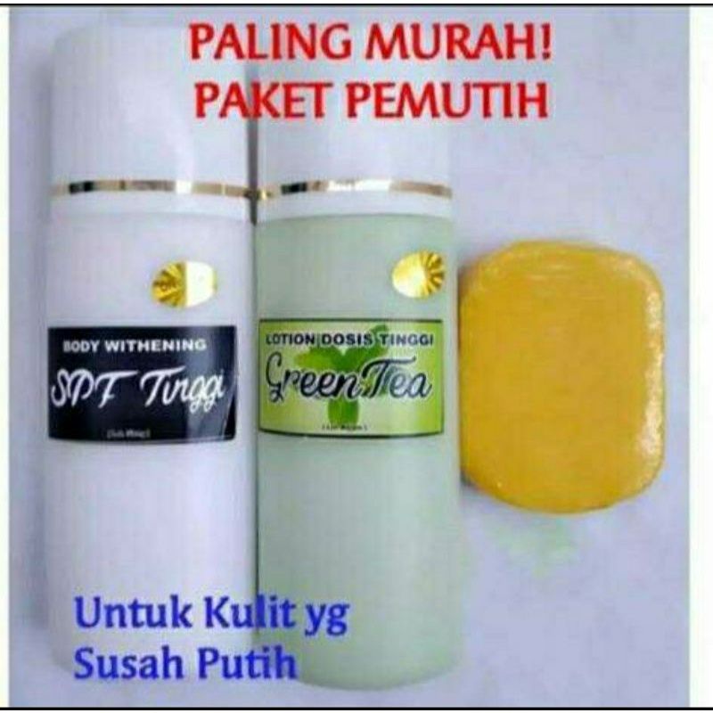 PAKET PEMUTIH TUBUH LENGKAP HB DOSTING GREEN TEA DAN SABUN DOSTING ( sabun keju)