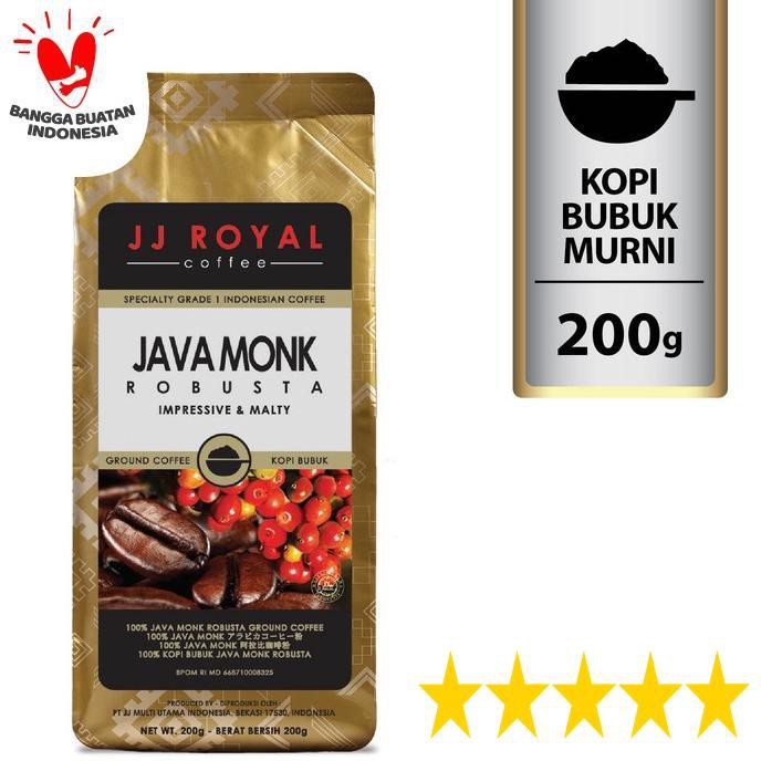 

Coffee/Kopi Jj Royal Java Monk Robusta Ground Bag 200G Best Seller