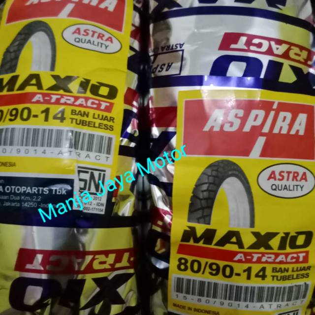 Paket Ban tubeless Maxio A-Track 80/90-14 &amp; 90/90-14 for Vario 110/125/150/beat/F1/Mio J/M3/X-Ride