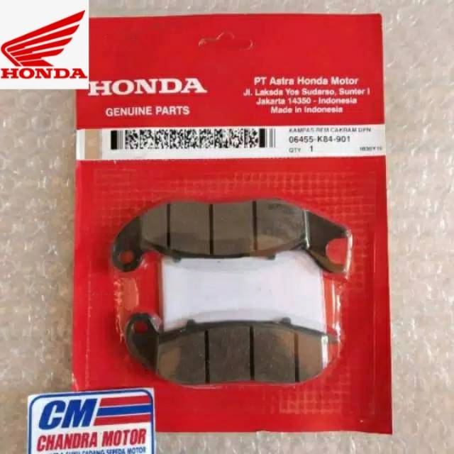 kampas rem cakram depan crf 150 L pcx 150 2018 type ABS 06455-K84-901 original HONDA AHM