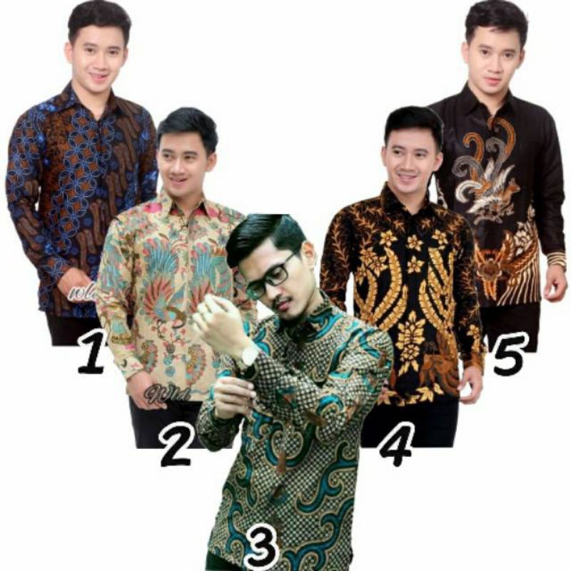 KEMEJA BATIK PRIA LENGAN PANJANG SIZE M L XL XXL  BSWART BatiK HRB026 Kenongo Hem Panjang Padi