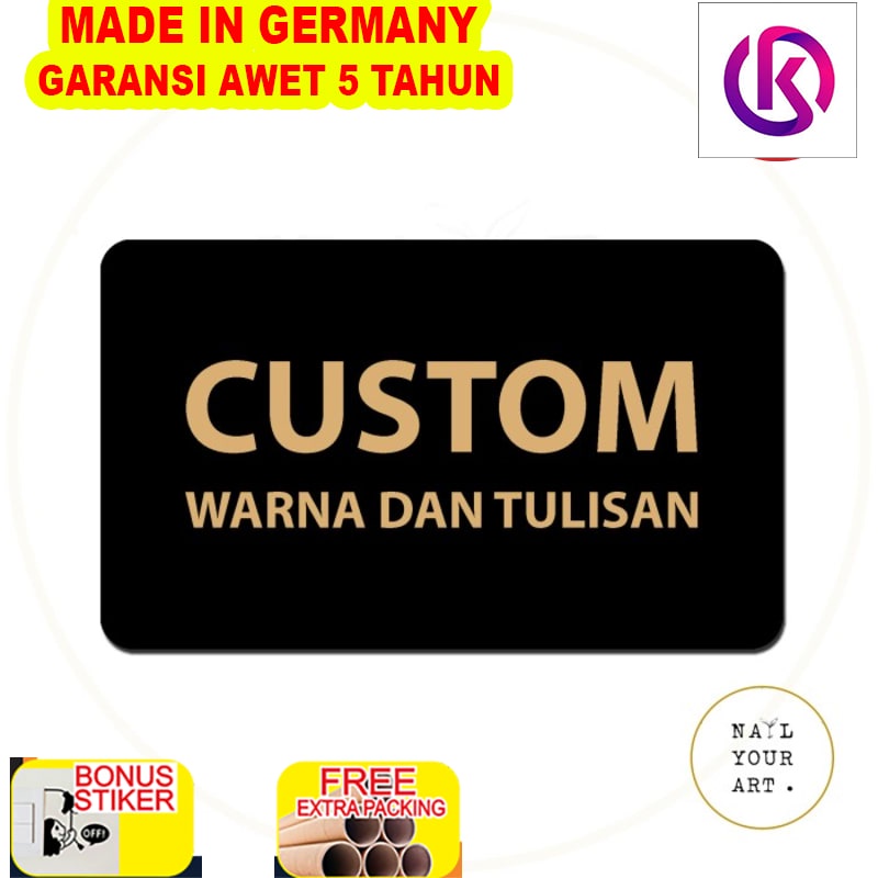 

Grosir SIGN CUSTOM PAPAN PLAT AKRILIK - PESAN TULISAN DAN WARNA - 20 x 12 CM - DOUBLE TAPE