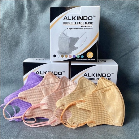 MASKER DUCKBILL ALKINDO 3PLY GARIS WARNA 1 BOX ISI 50 PCS