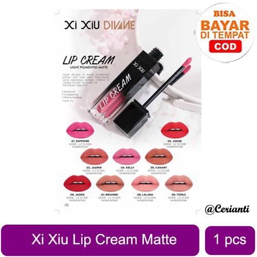 Xi Xiu Divine Lip Cream Light Pigmented Matte | Lipcream BPOM XIXIU Mate_Lynn Design