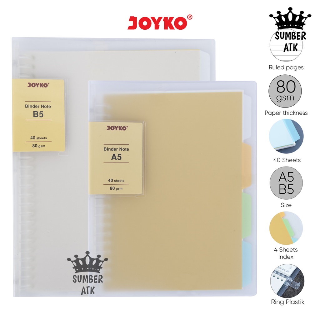 

Binder Note Cover Transparan Buku Tulis Joyko A5 dan B5