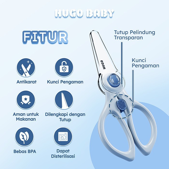 Hugo Baby Ceramic Food Scissors (HB-207F) / Gunting Dapur