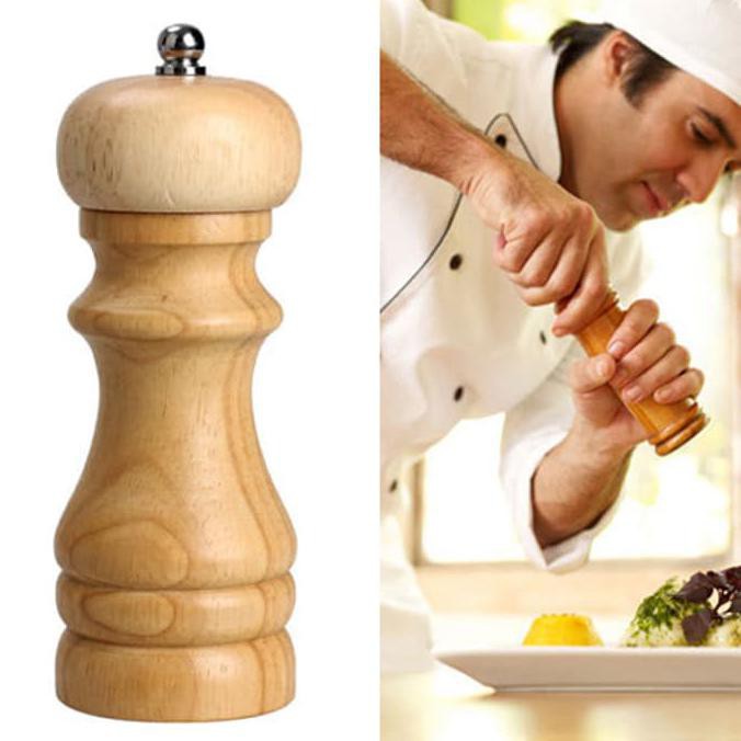 classic pepper mill / pepper lada grinder gilingan merica 6"- kayu7