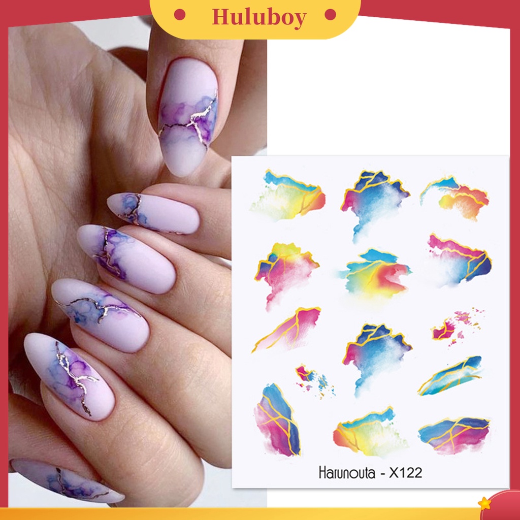 Huluboy Huluboy♡ Stiker Kuku 3D Motif Bunga Hati Untuk Manicure