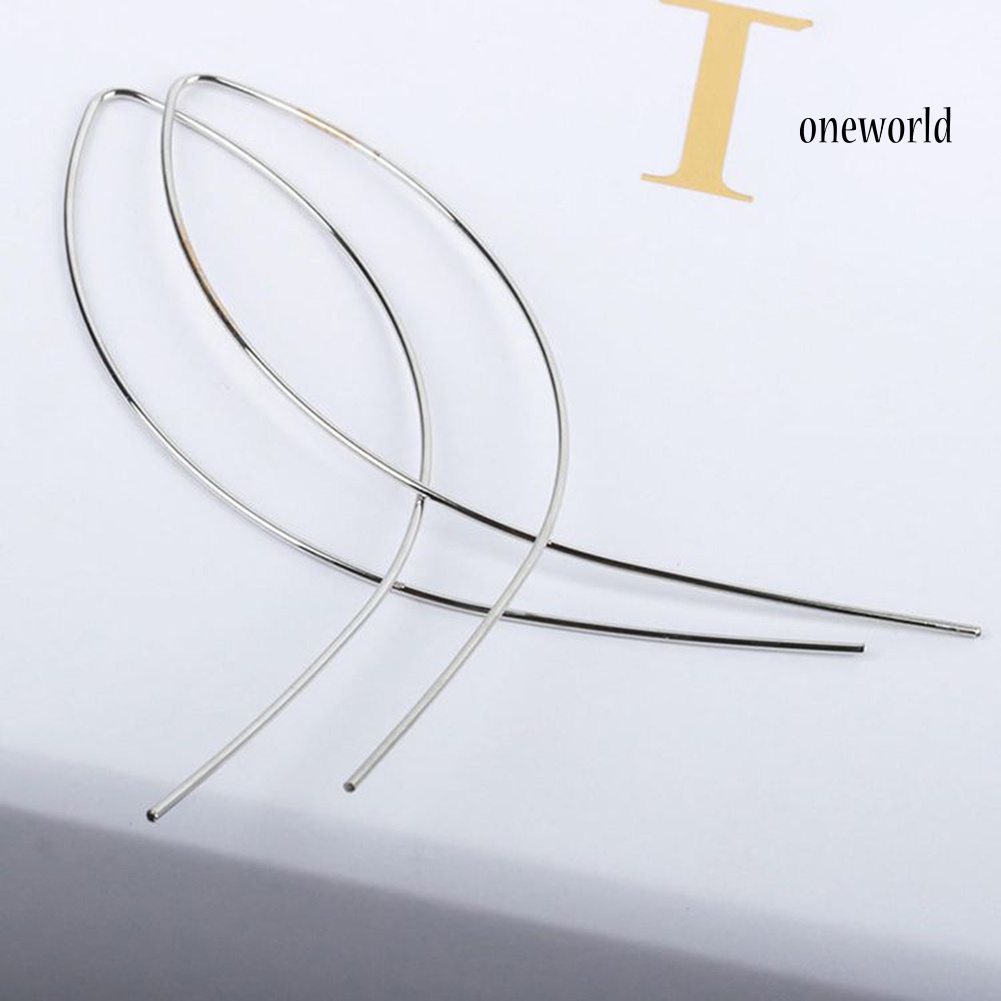 OW@ Fashion Women Long Cross Fish Line Dropping Earring Handmade Art Jewelry Gift