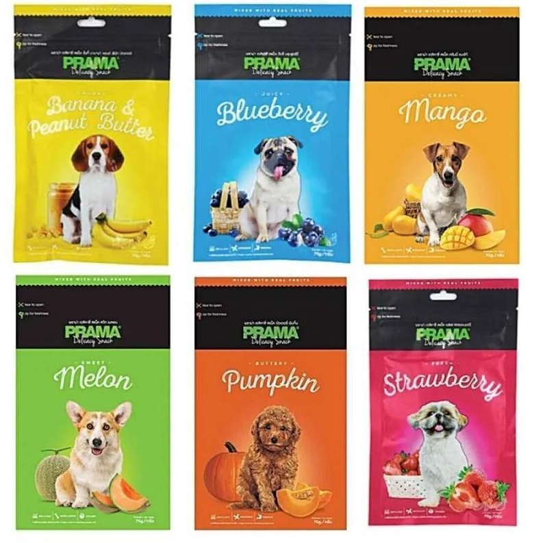 Prama Dog Treats / Snack Anjing / Snack Doggy / Jajanan Anjing 70gr - Fruits Series