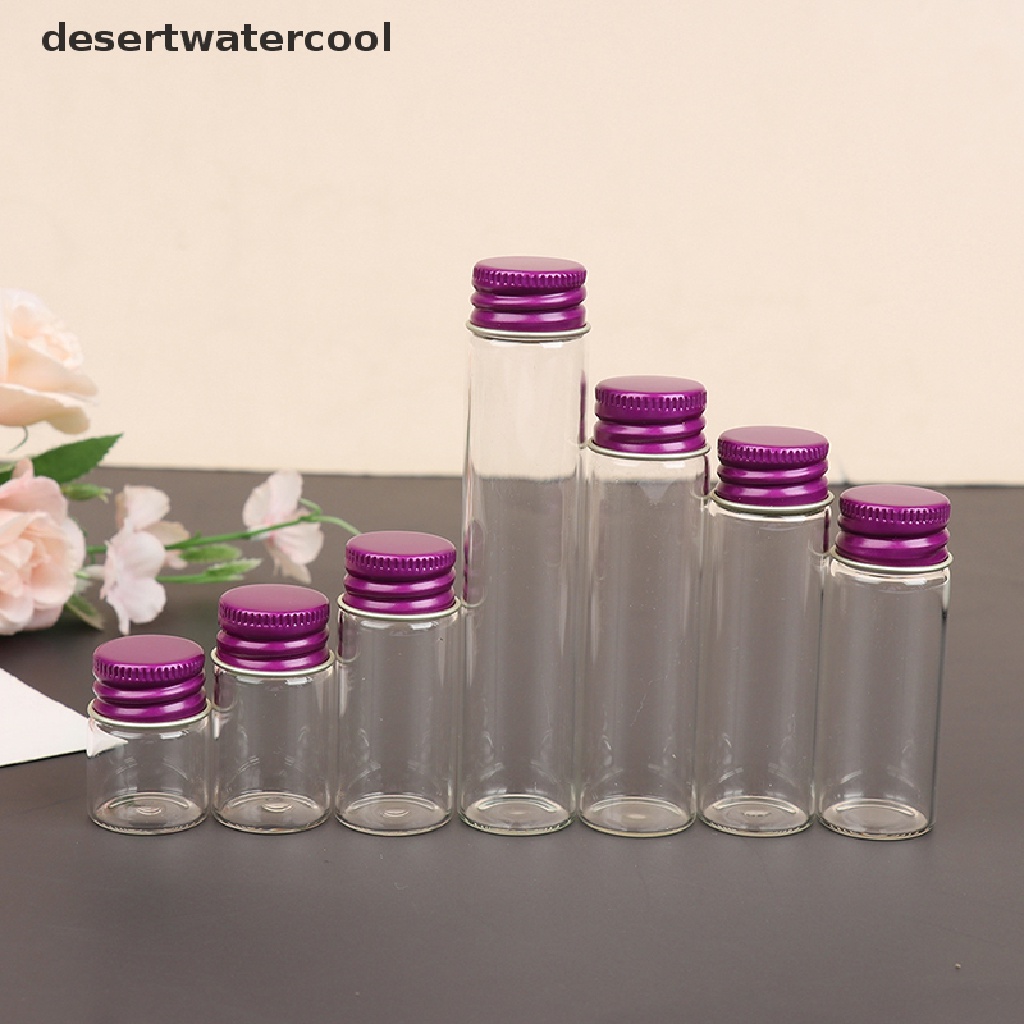 DEID 10Pcs 5/7/10/14/18/20/26ML Tiny Glass Jar Bottles with Aluminium Lid Storage Jar Martijn