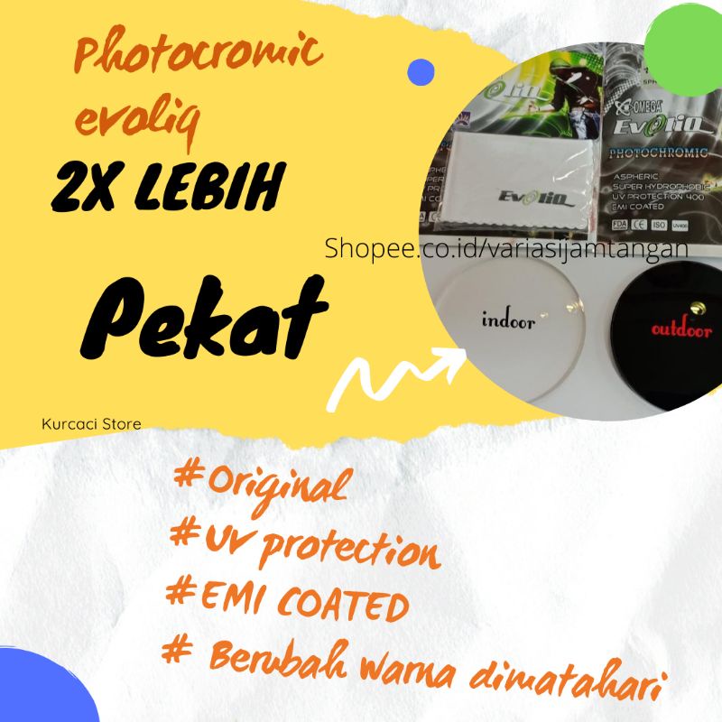 LENSA PHOTOCROMIC EVOLIQ ORIGINAL JAPAN ANTI RADIASI ANTI UV TAHAN GORES 2x lebih pekat  (16)