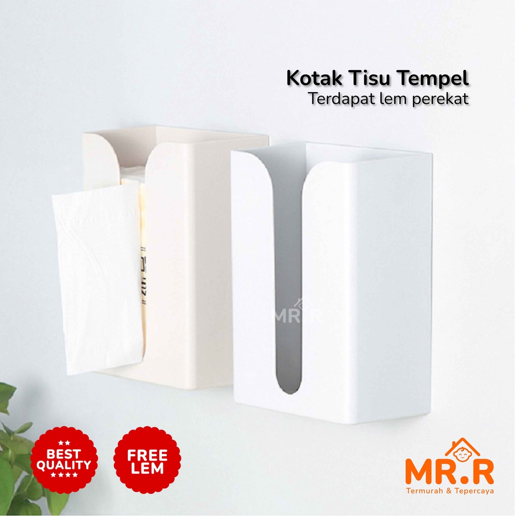 Tempat Tisu Dapur Tempel Dinding Kotak Tissue Toilet Wadah Tissu Mobil Penyimpanan Tisue Kamar Mandi WC Bahan Plastik