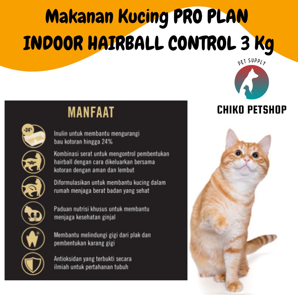 PRO PLAN Indoor Hairball Control 3 Kg