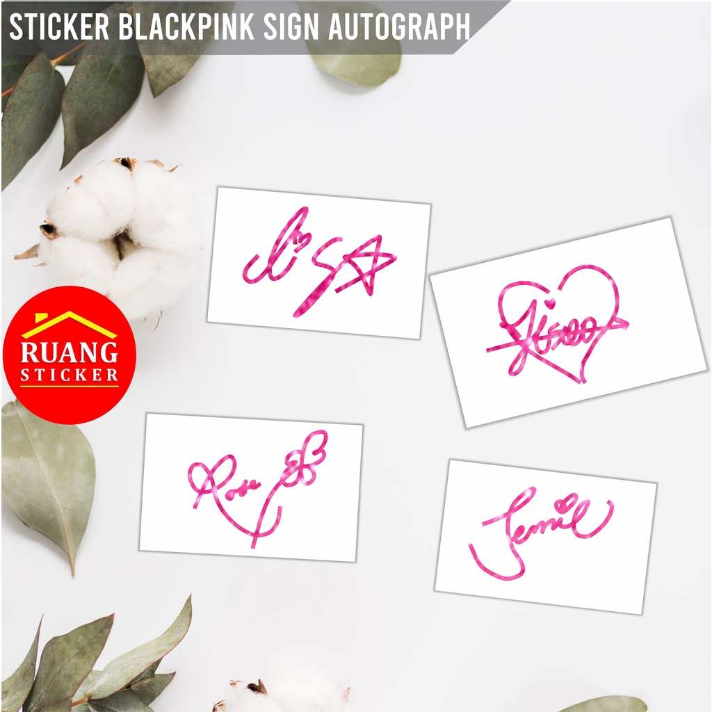 STIKER HOLOGRAM PELANGI MEMBER BLACKPINK SIGN AUTOGRAPH TANDATANGAN SEHARI JADI CUSTOM STICKER