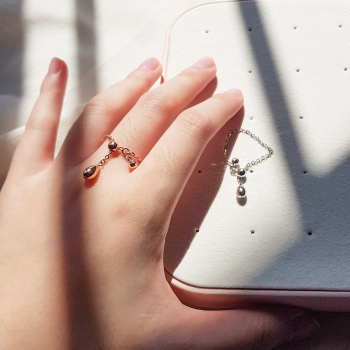 Cincin Emas Serut Adjustable Teardrop