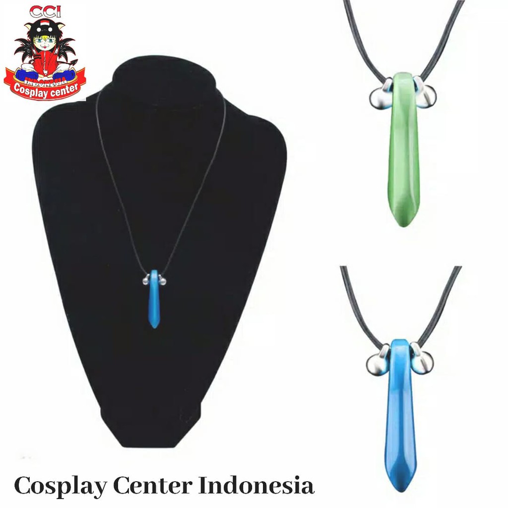 [Bisa COD] Kalung Naruto Biru dan Hijau Kalung Segel Naruto Liontin Naruto Kyubi Kalung Kristal