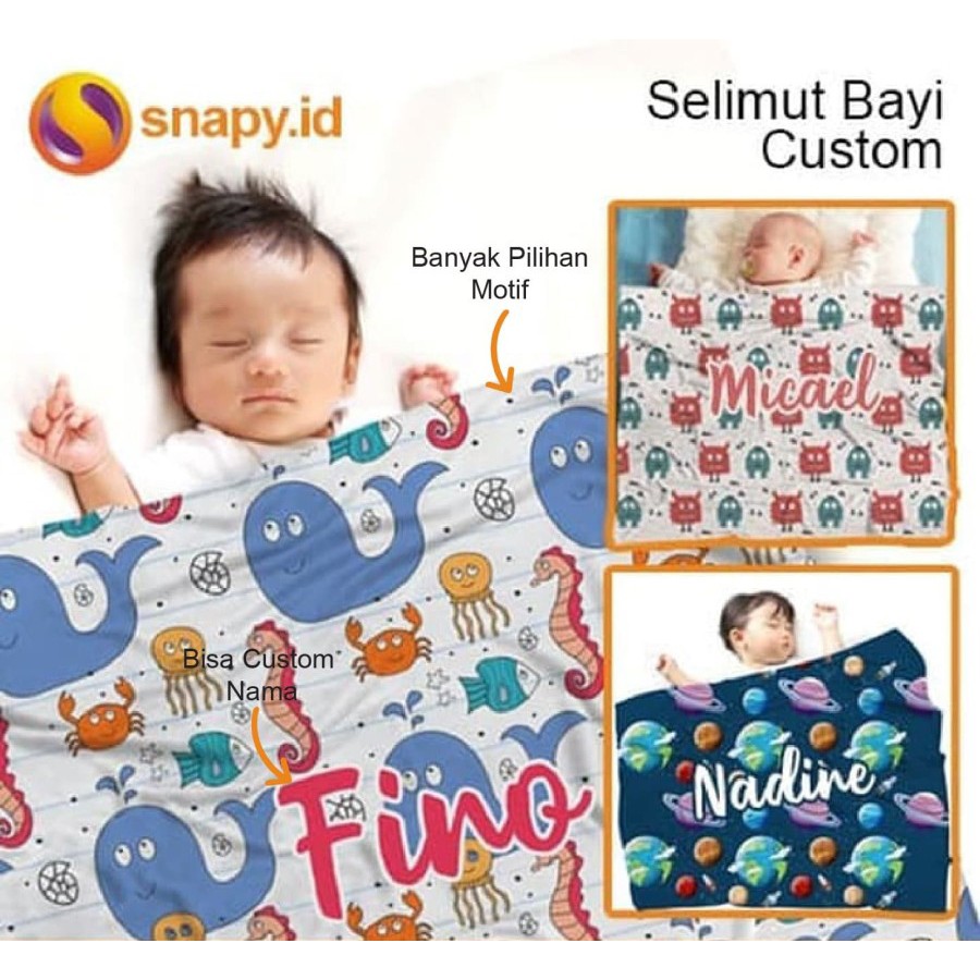 Snapy Cetak Selimut Blanket Baby Custom Shopee Indonesia