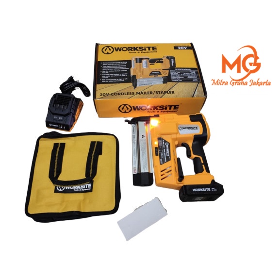 

GA18 Air Nailer Gun Staples Angin Pneumatic Stapler 2 Fungsi Worksite MGJ