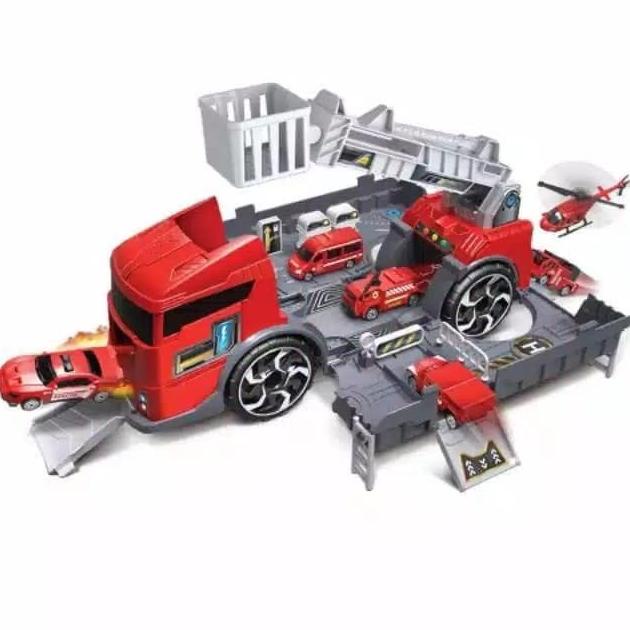 Mainan anak deformed fire truck super storage mainan mobil mobilan P90