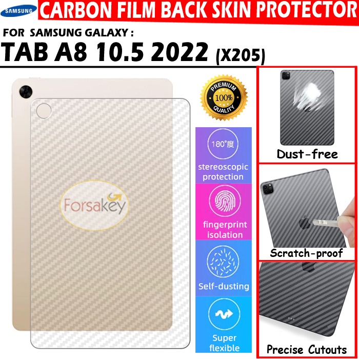 samsung galaxy tab tablet a8 10 5 inch 2022 sm x200 x205 wifi lte carbon karbon back skin guard gars