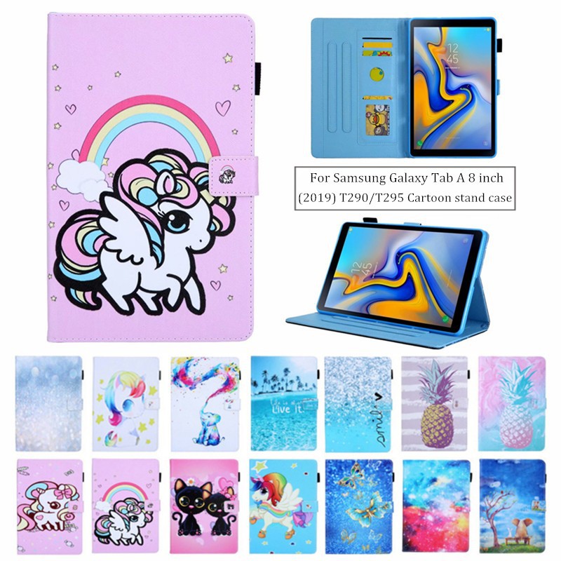 Flip Case Bahan Kulit Motif Unicorn Dengan Slot Kartu