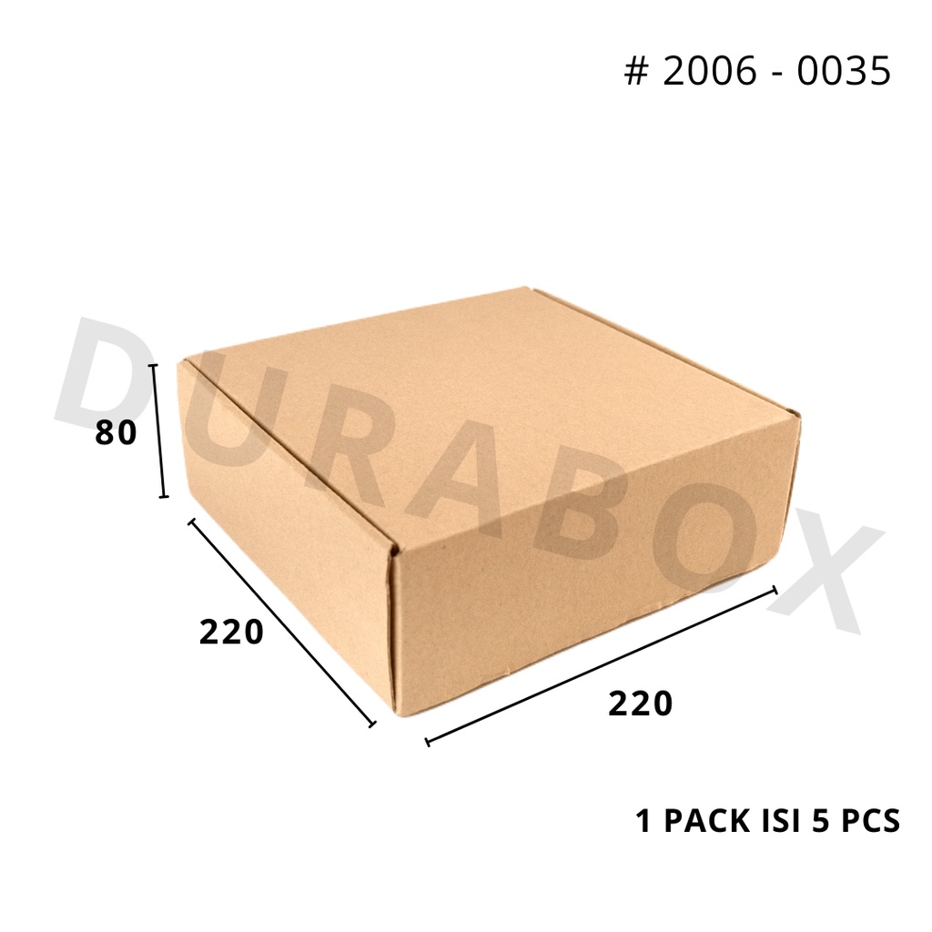 

22 x 22 x 8 cm MAILER | KARDUS / KARTON BOX CORRUGATED - KEMASAN / PACKAGING / PACKING MAKANAN | #2006-0035
