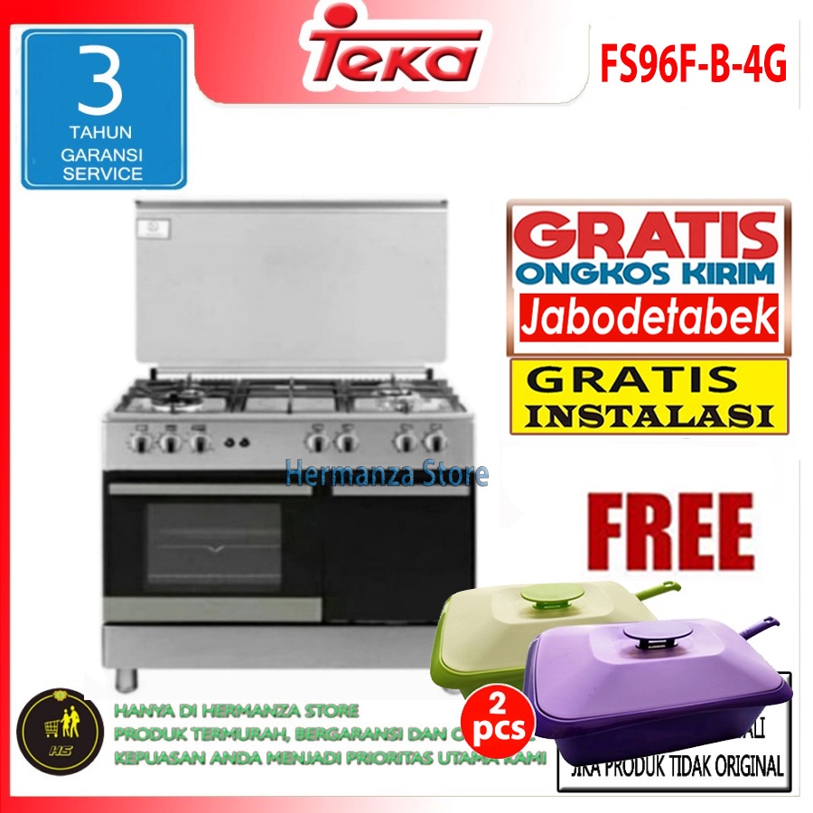 Kompor Oven 4 Tungku Teka Freestanding Gas Cooker FS96F-B-4G