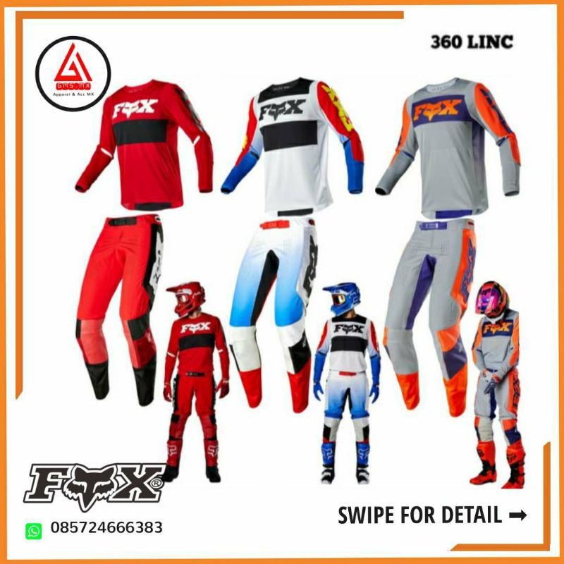 JERSEY SET FOX 360 LINC ORIGINAL, GEAR SET FOX 360 LINC, JERSET CROSS FOX 360 LINC