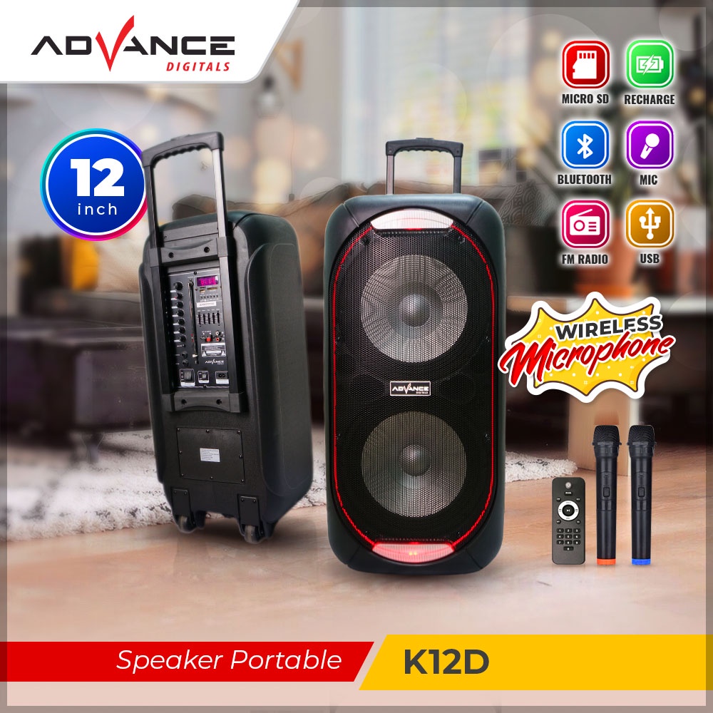 Advance Digitals Speaker DigitalsPortable K12DA | Garansi Resmi Digitals1 Tahun | Warna Hitam