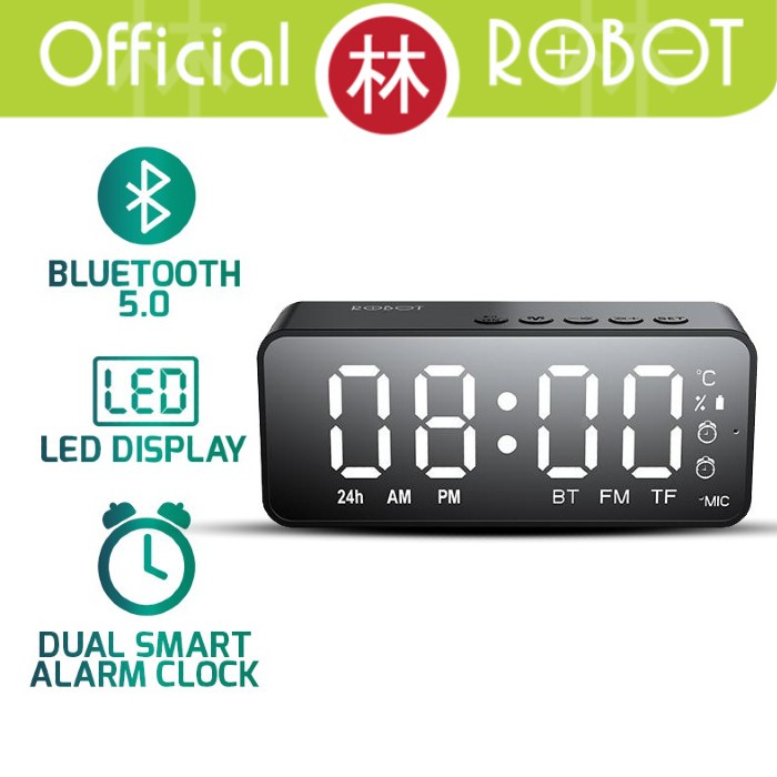 Robot RB150 LED Alarm Clock With FM Radio Speaker Bluetooth