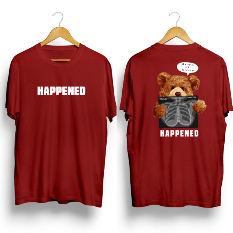 kaos pria/HAPPENED BEAR RED/kaos distro