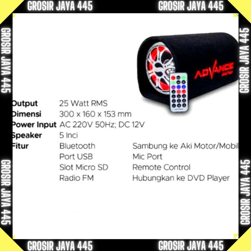 Speaker Portable Advance T 101 Bluetooth Subwoofer Speaker 5 Inch Original Garansi Resmi