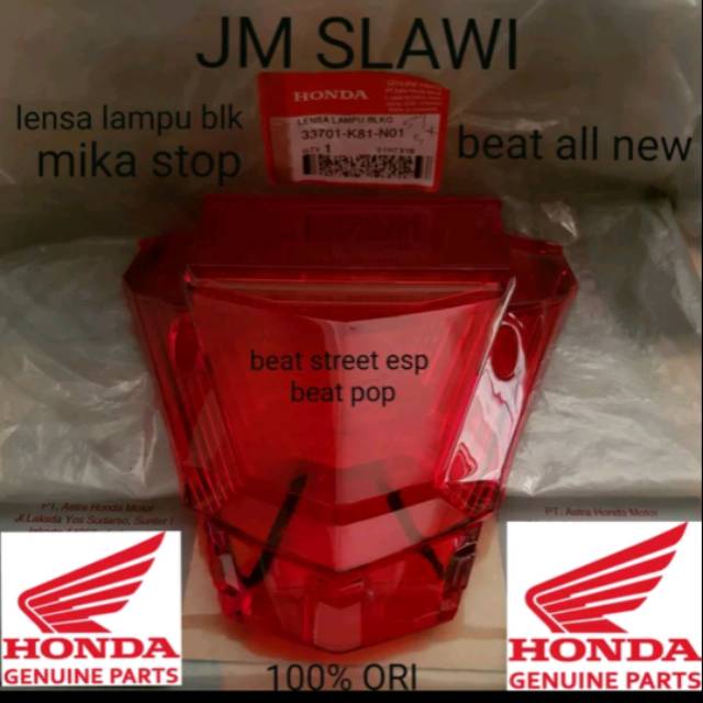 33701-K81-N01 Mika stop lensa lampu belakang beat street esp beat all new ori AHM