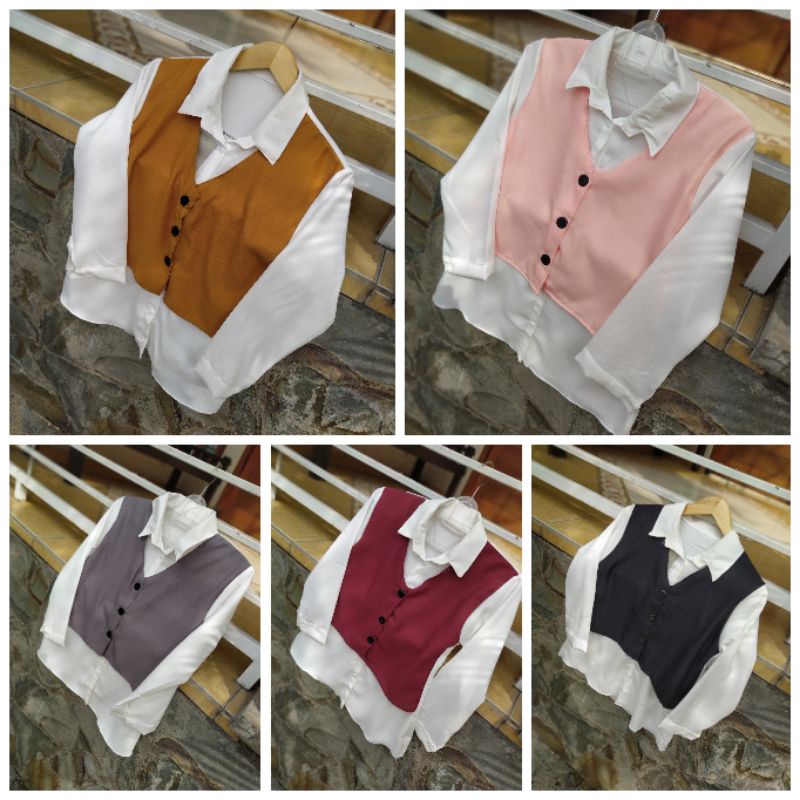 Kemeja wanita polos / Kemeja Kantor Polos / Kemeja Basic / Kemeja Cewek polos Kemeja cewek basic