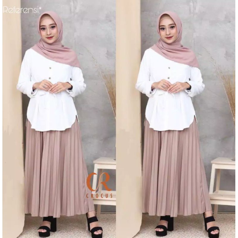 Rok prisket plisket jumbo rok mayung rok termurah rok wanita-Milo