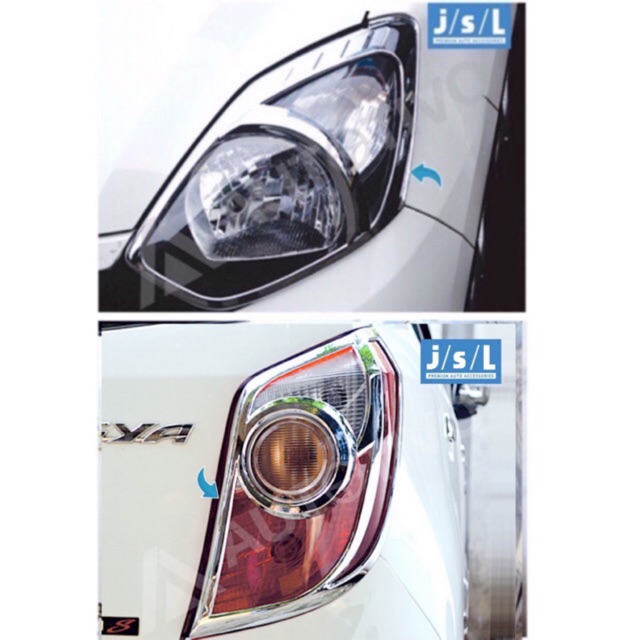 GARNISH LAMPU DEPAN BELAKANG AGYA / AYLA 2009-2012 2014 2015 CHROME