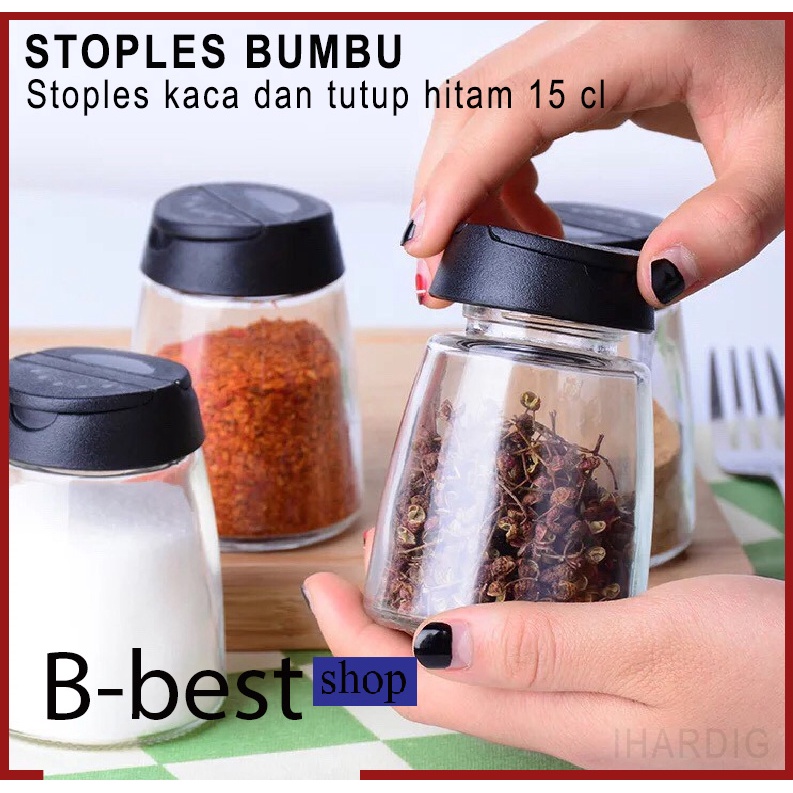 Toples kecil tempat bumbu / Toples penyimpanan bumbu kaca / STOPLES isi 4