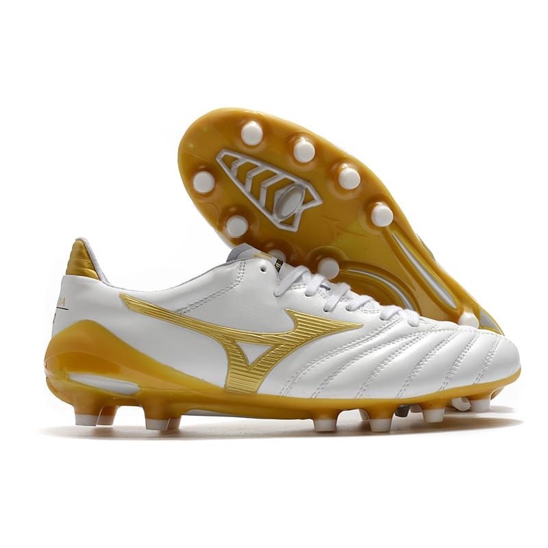 Sepatu Bola Mizuno Morelia Neo II White Gold Made in Indonesia