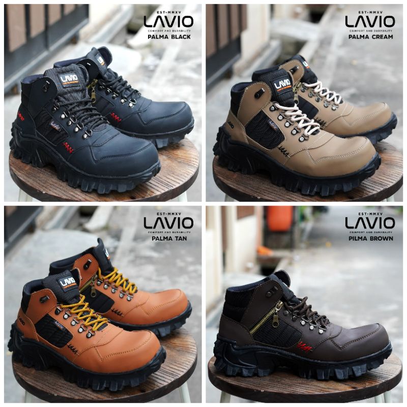 Sepatu Safety Boots Pria Ujung Besi Lavio Palma Untuk Kerja Proyek Lapangan Industri