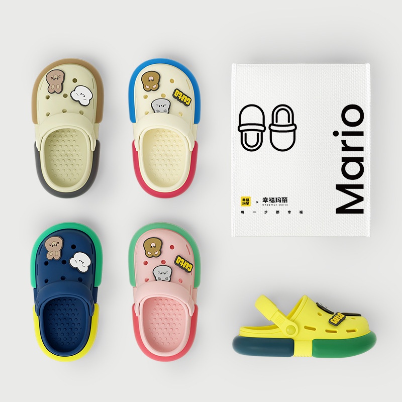 Flipper Sandal Bayi Bahan EVA Sandal Anak Sol Ekstra Tebal Desain Sandal Anak Unisex Sandal Anak Anti Slip Sol Pijat Tersedia Berbagai Warna Untuk Usia 1-8 Tahun