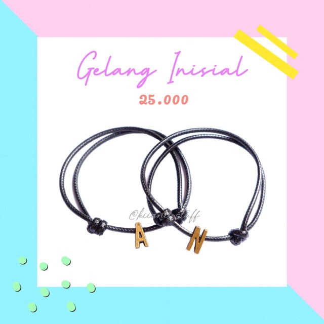 GELANG INISIAL COUPLE SLIDE HITAM/GELANG COUPLE
